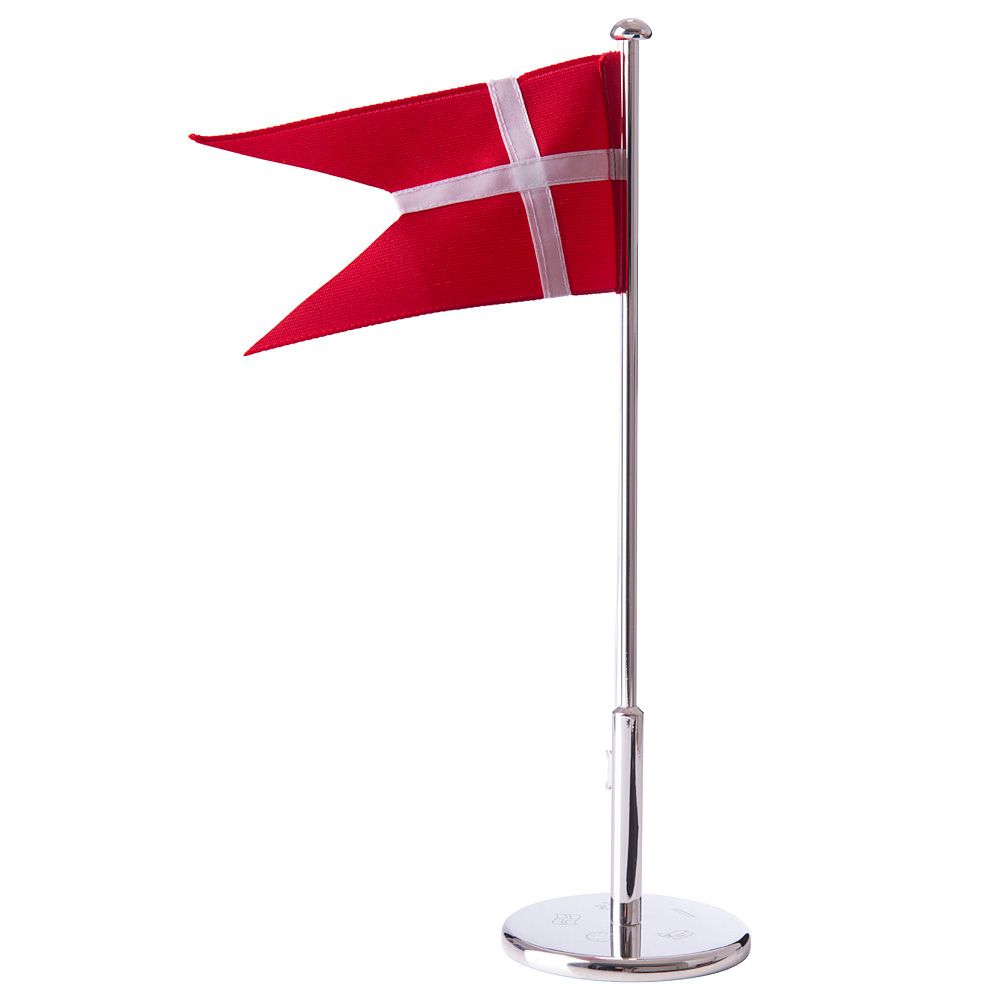 Forkromet Flagstang 30 Cm Med Dåbsfod – Designartikel Tilbud