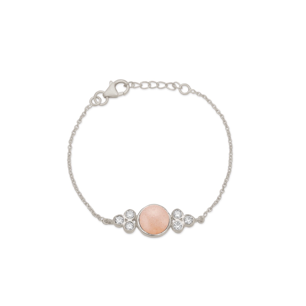 Clara Sterling Sølv Armbånd med Peach Månesten - Tilbud!