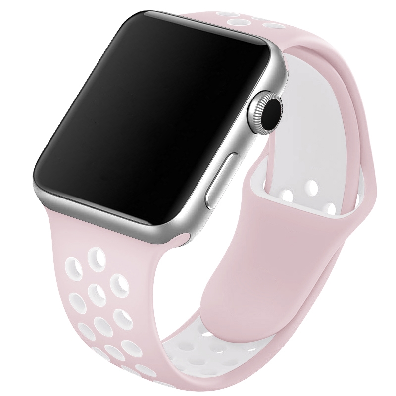 CarluA Apple Watch Lyserød Silikone Rem - Sporty Design