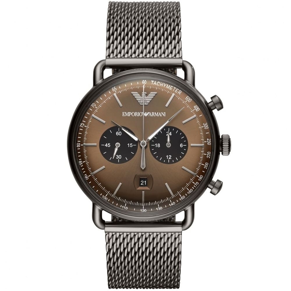 Emporio Armani Aviator Bronze Mesh Ur - Stilfuldt Design
