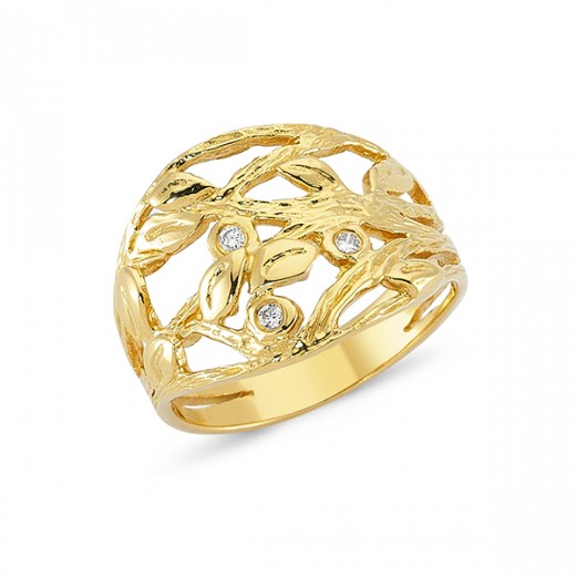 Natura 14 Karat Guld Ring med 0,05 Carat Brillanter