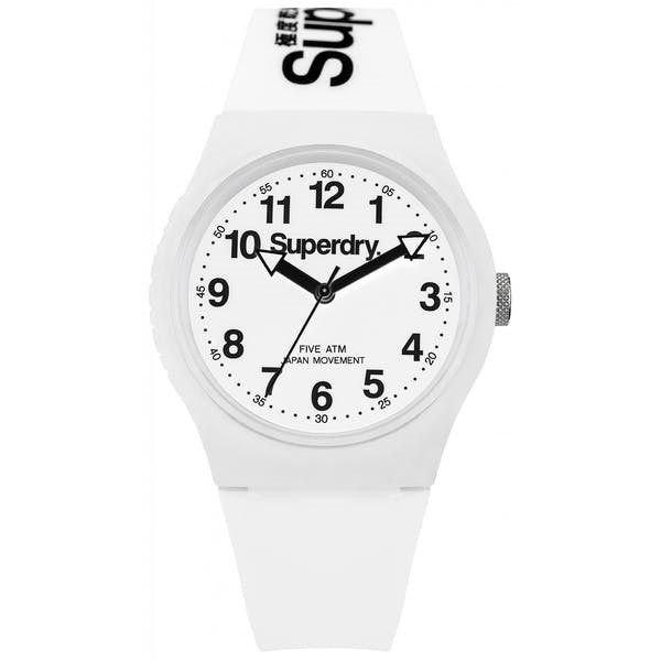 Superdry Urban V - Moderne ur med hvid silikonerem