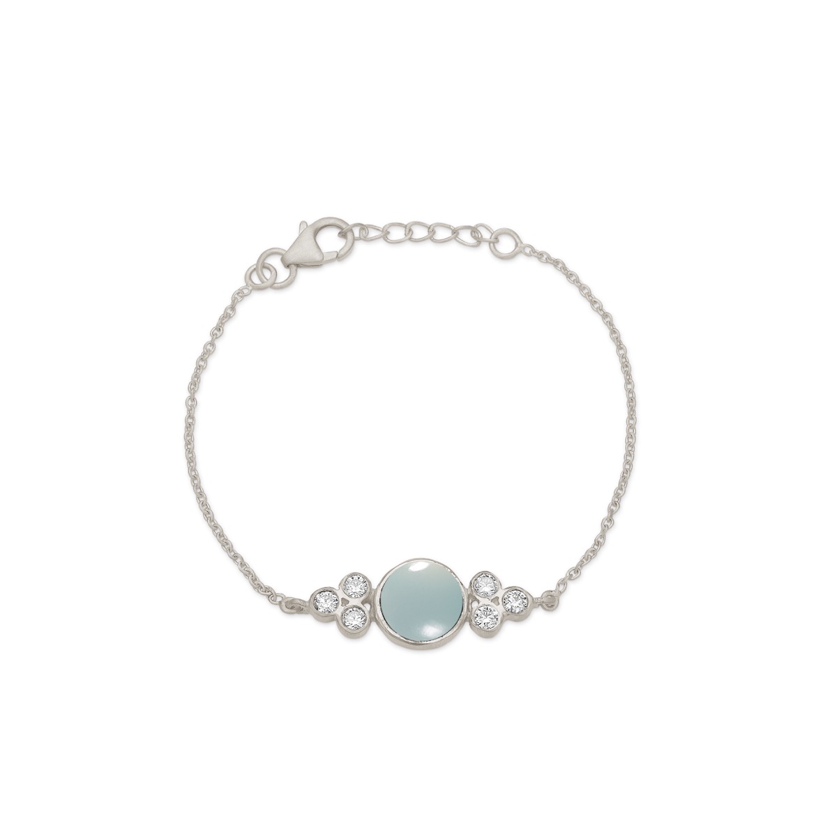 Clara Sterling Sølv Armbånd med Aqua Kalcedon - Udsalg!